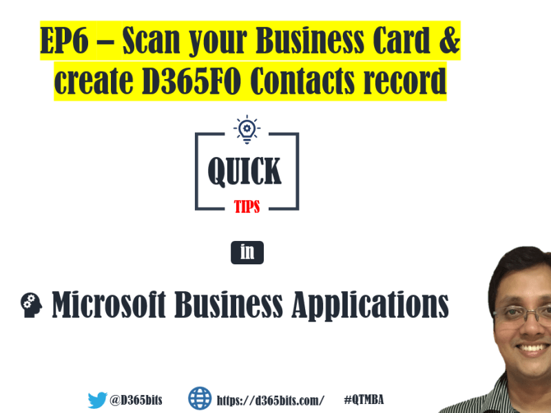 Scan your Business Card & Create D365FO Contacts record