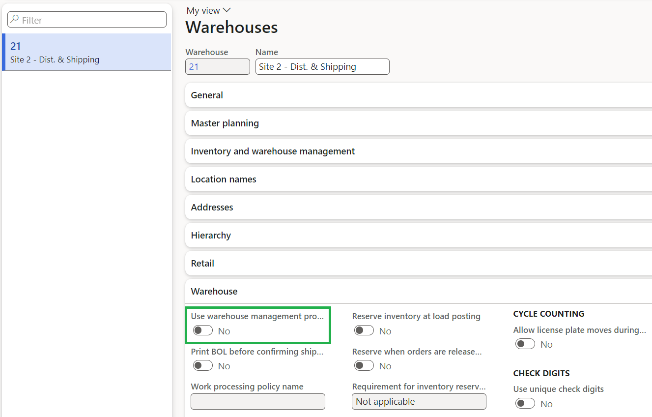 How to block inventory during product receipt for Basic Warehouses