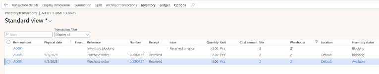 How to block inventory during product receipt for Basic Warehouses